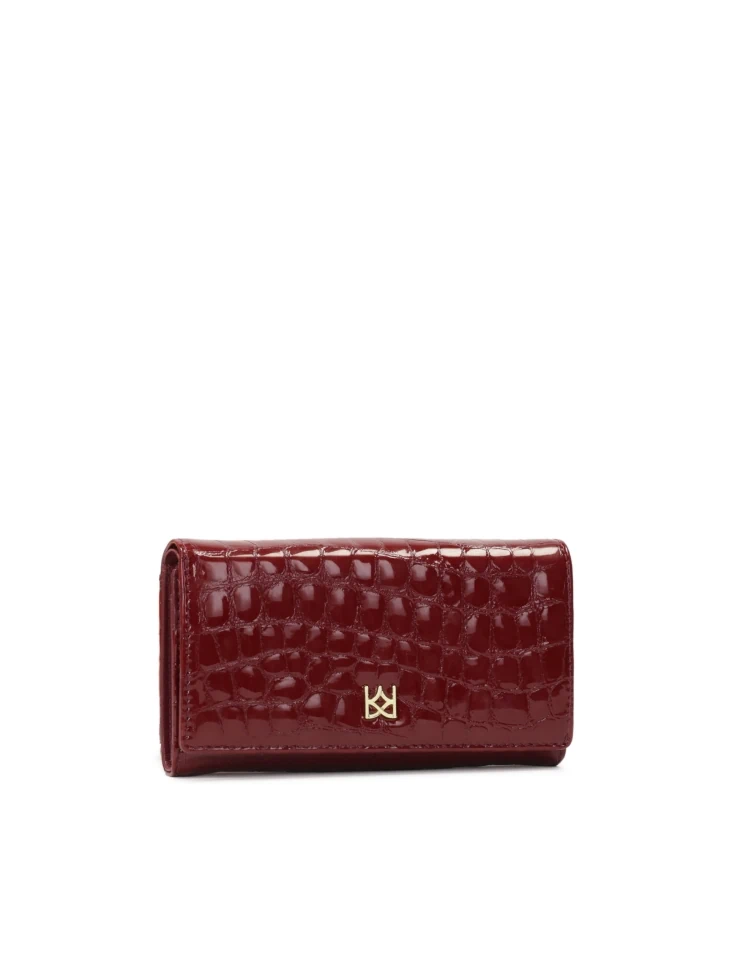 Kazar Medium-sized Patent Wallet In Burgundy Color