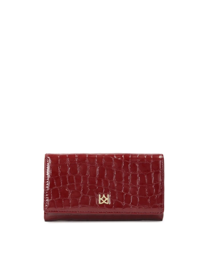 kazar Medium-sized patent wallet in burgundy color