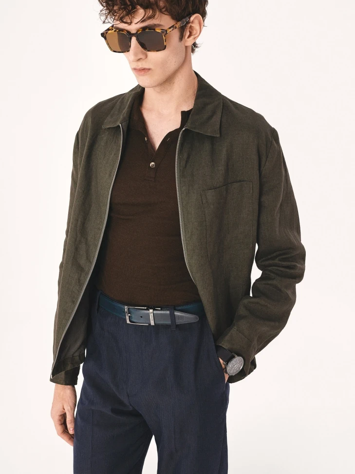 Kazar Men's Black And Navy Blue Reversible Belt