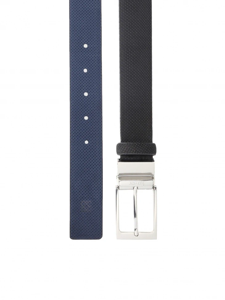 Kazar Men's Black And Navy Blue Reversible Belt