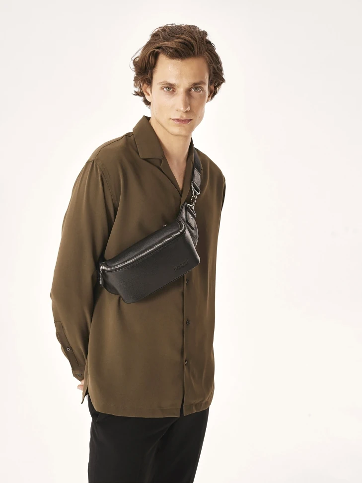 Kazar Men's Black Belt Bag