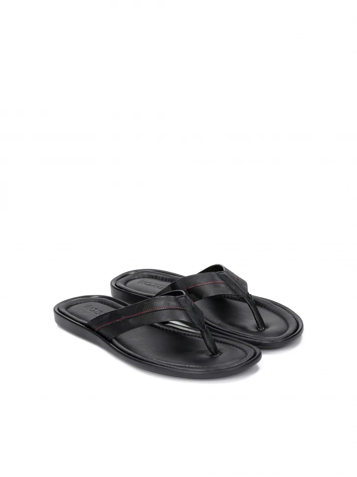 Kazar Men's Black Flip-flops