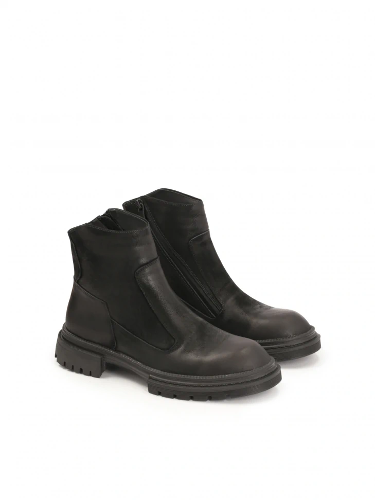 Kazar Men's Black Insulated Zippered Ankle Boots