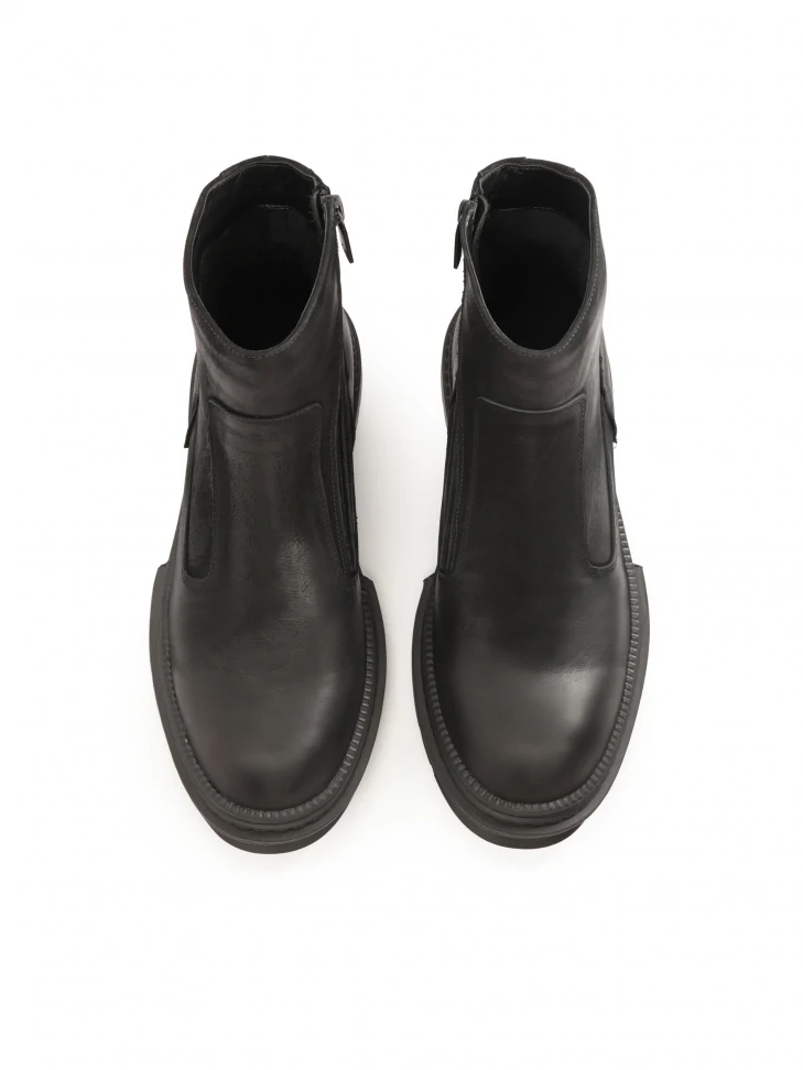 Kazar Men's Black Insulated Zippered Ankle Boots