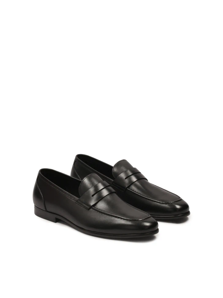 Kazar Men’s Black Natural Leather Loafers