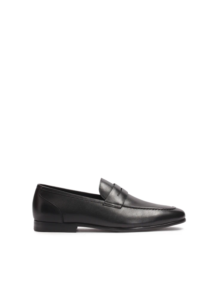 kazar Men’s black natural leather loafers