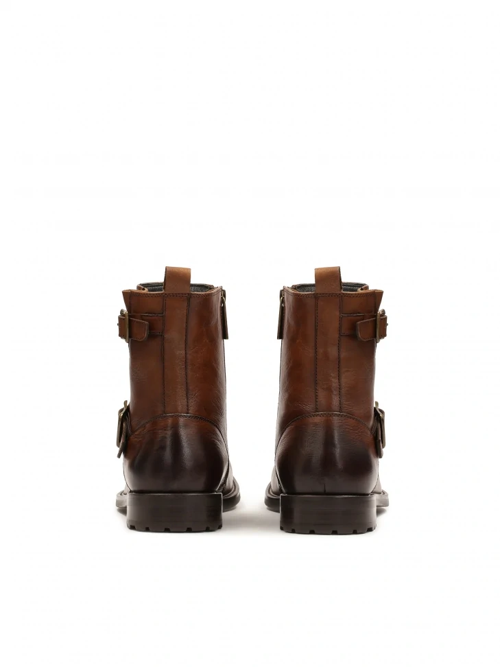 Kazar Men's Brown Leather Zip-up Boots