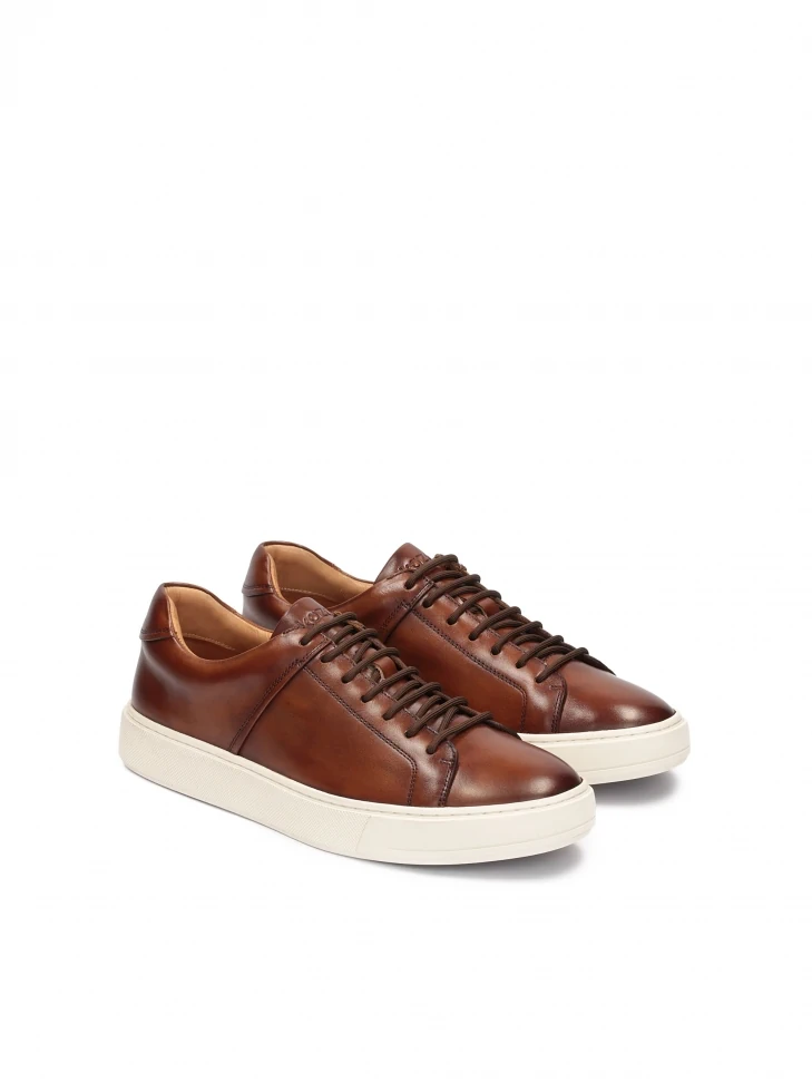 Kazar Men's Brown Sneakers On A White Sole