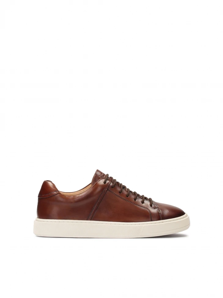 kazar Men's brown sneakers on a white sole