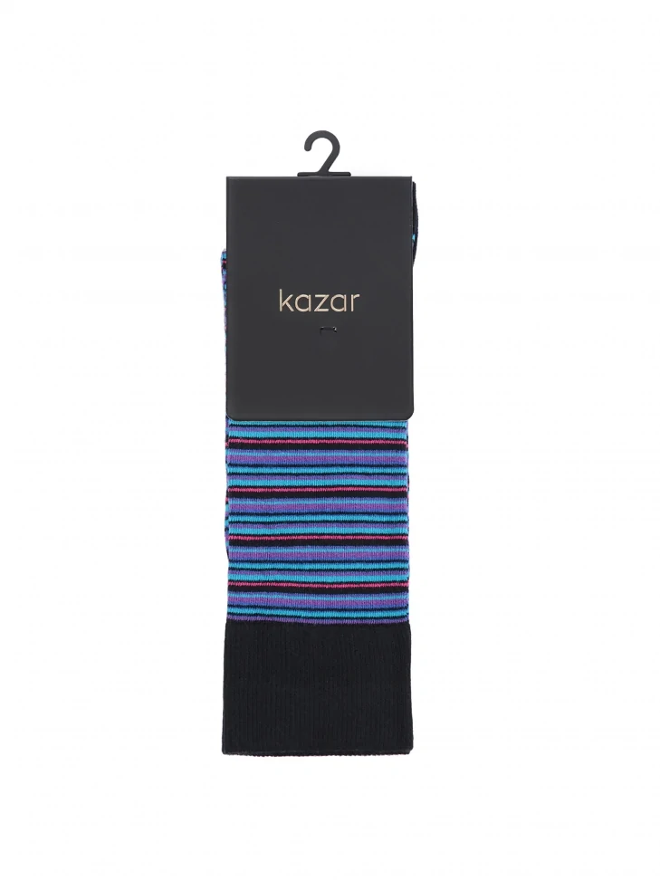 Kazar Men’s Long Multi-coloured Striped Socks