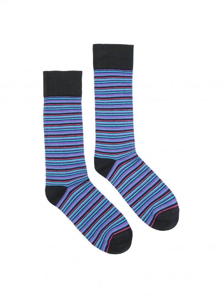Kazar Men’s Long Multi-coloured Striped Socks