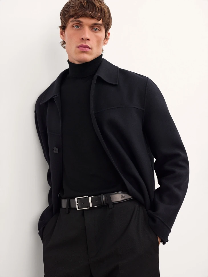 Kazar Men's Navy Blue And Black Reversible Belt