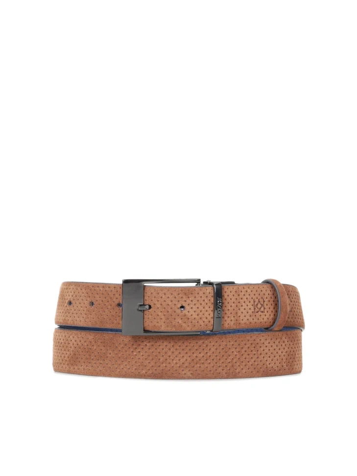 kazar Men's navy blue and brown reversible belt