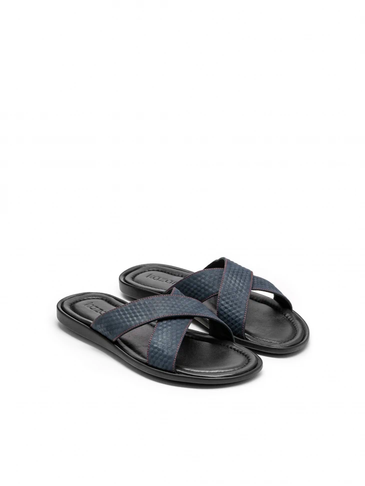 Kazar Men's Navy Blue Slides