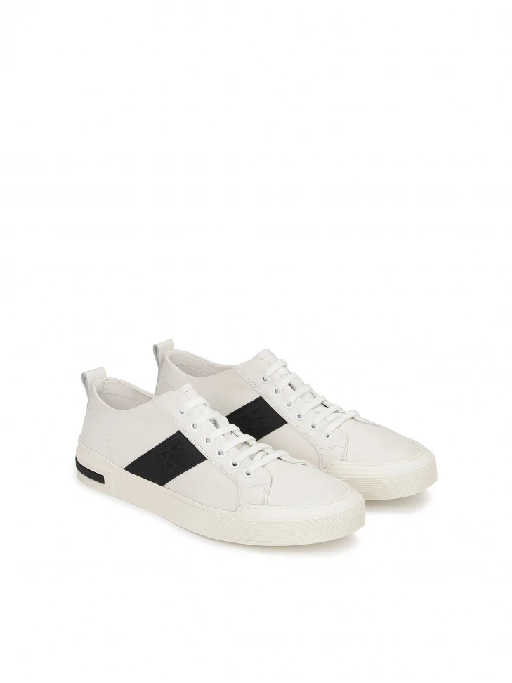 Kazar Men’s Off-white Sneakers With Black Inserts