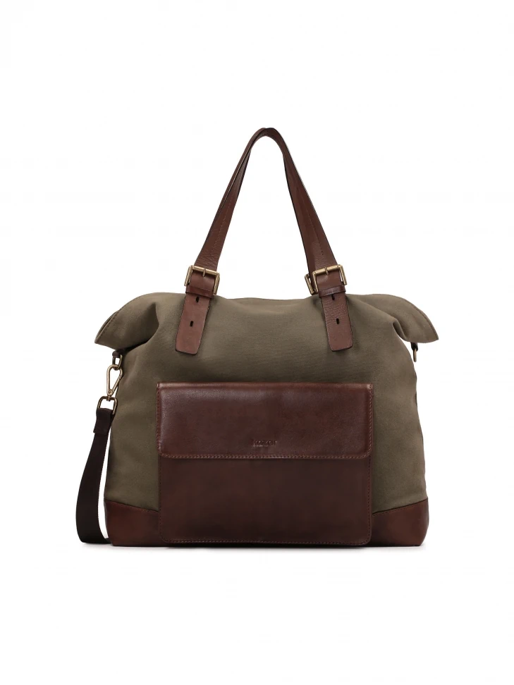 kazar Men’s practical fabric bag in taupe colour