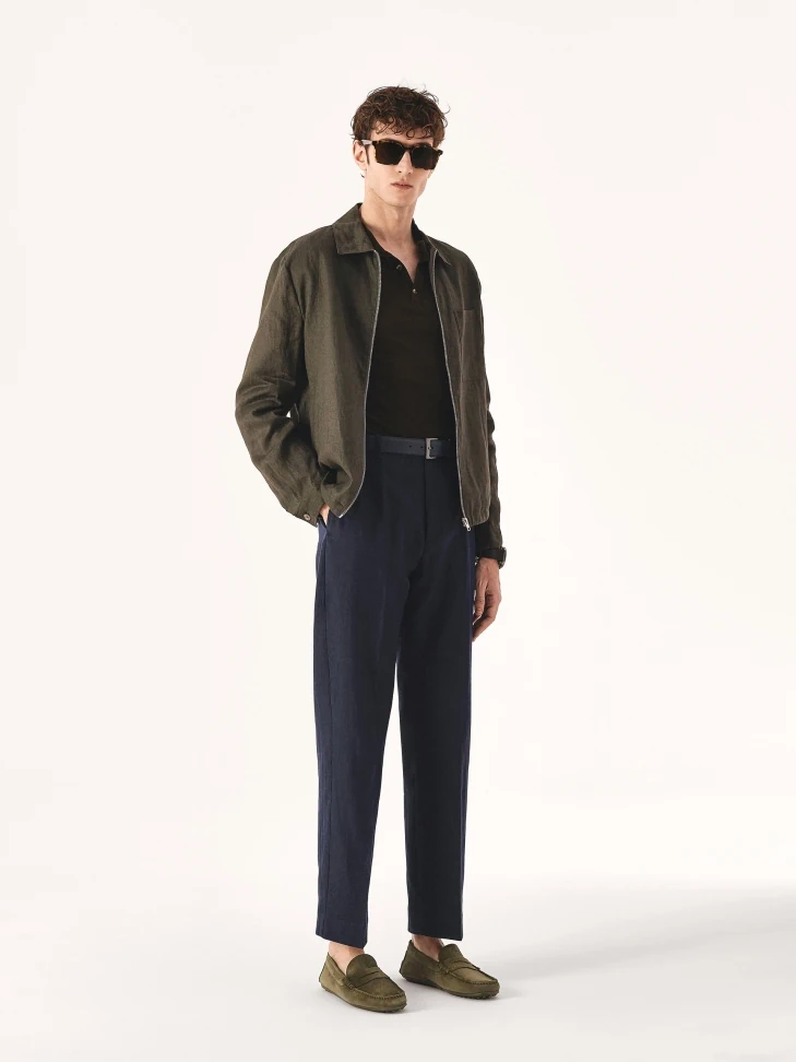 Kazar Men's Slip-on Moccasins In Khaki Color