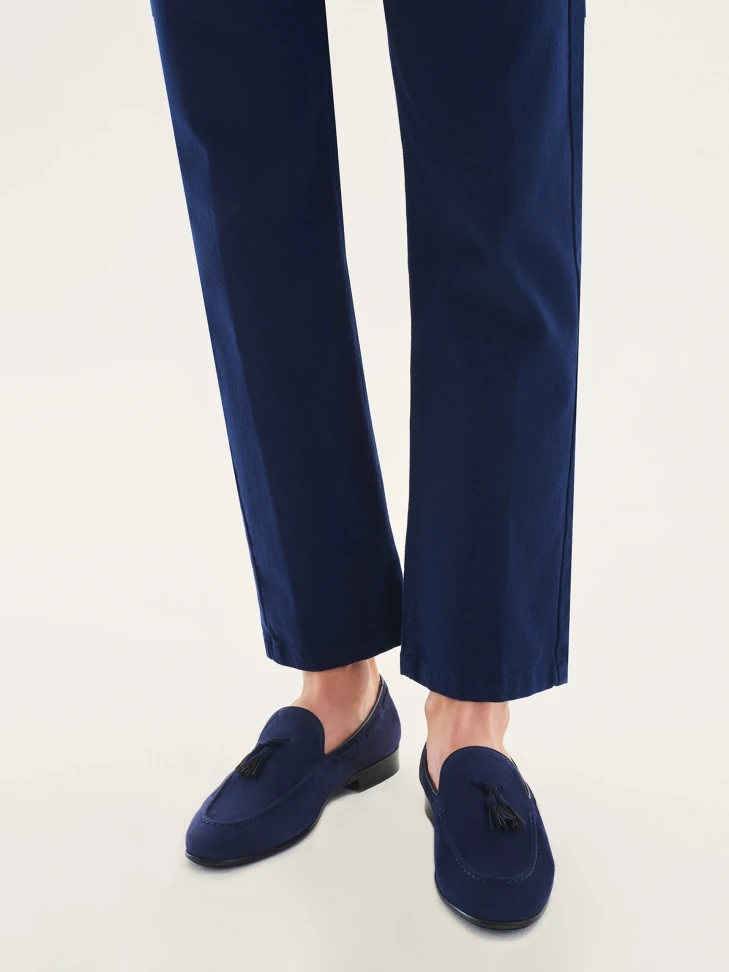 Kazar Men's Slip On Navy Blue Loafers With Tassels