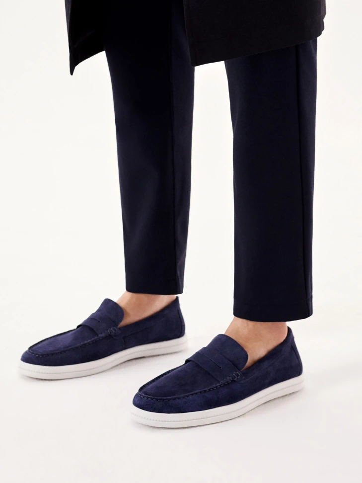 Kazar Men's Slip On Navy Blue Sneakers
