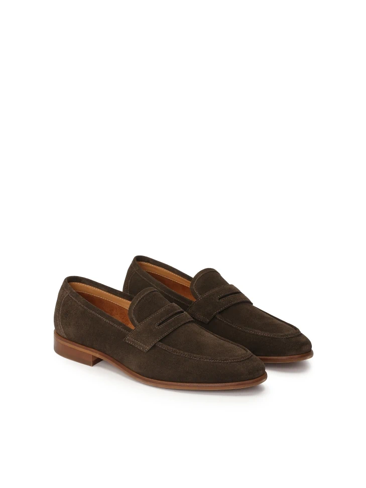 Kazar Men's Suede Loafers In Brown Color