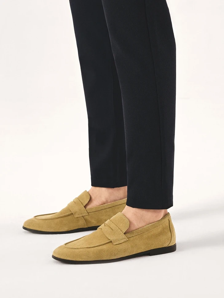 Kazar Men's Suede Loafers With Belt