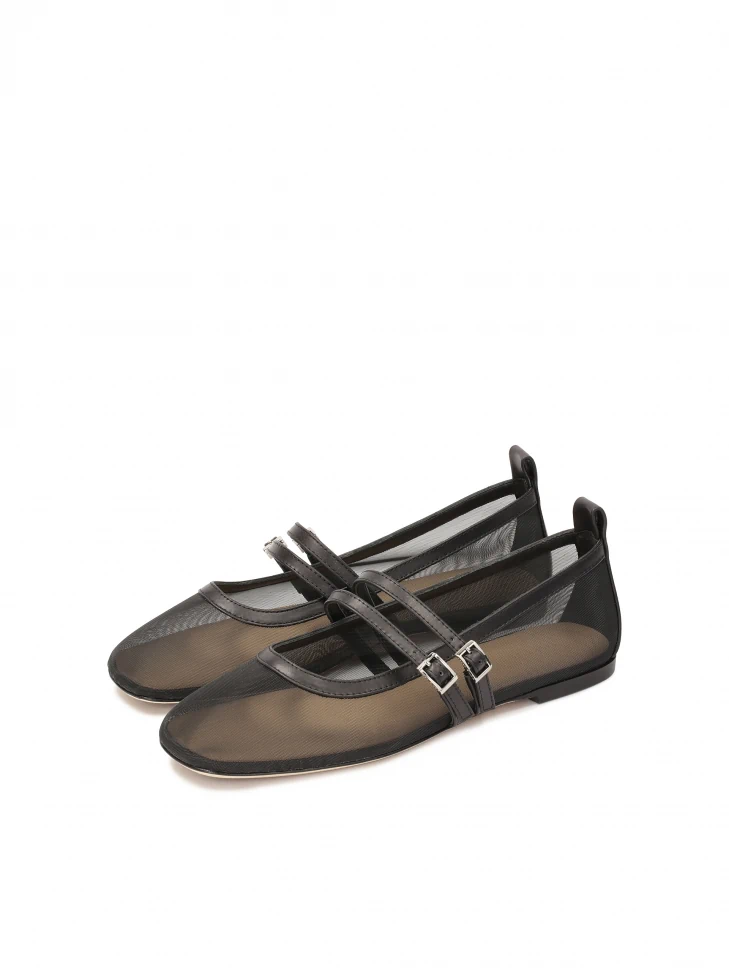 Kazar Mesh Ballerinas With Two Straps