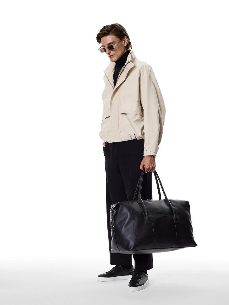 Kazar Minimalist Black Smooth Leather Sneakers