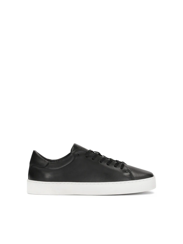 kazar Minimalist black smooth leather sneakers