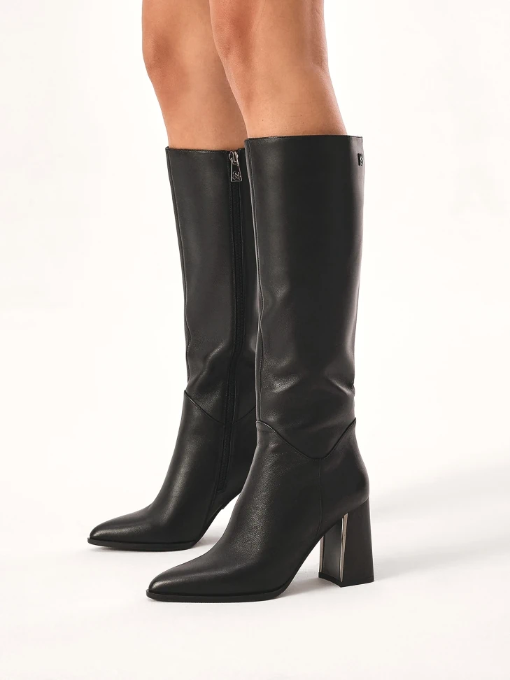 Kazar Minimalist Black Soft Leather Boots