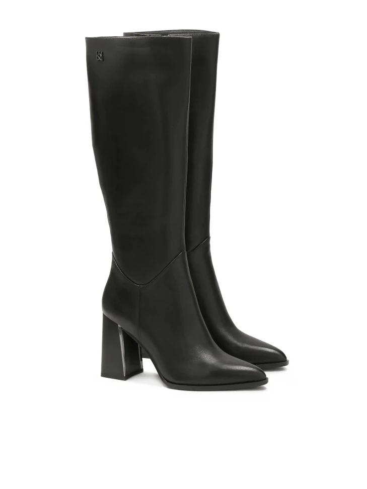 Kazar Minimalist Black Soft Leather Boots