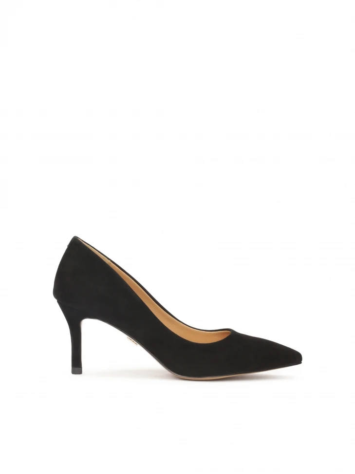 kazar Minimalist black suede stiletto pumps