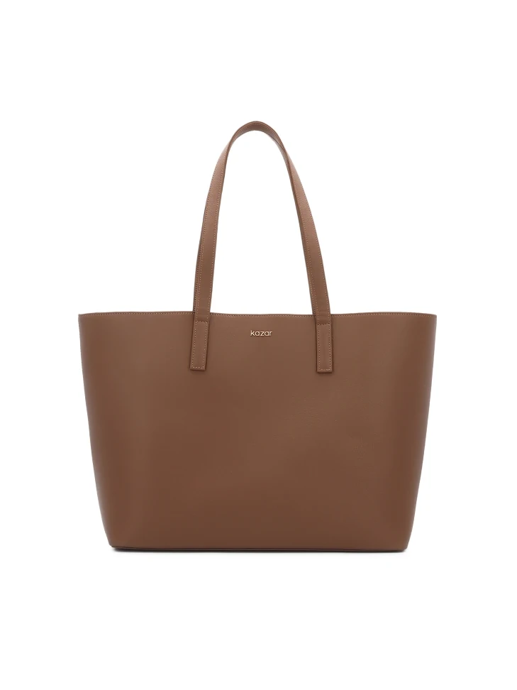 kazar Minimalist brown shoulder bag