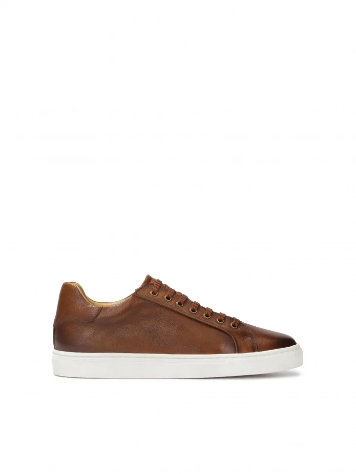 kazar Minimalist brown sneakers with white sole