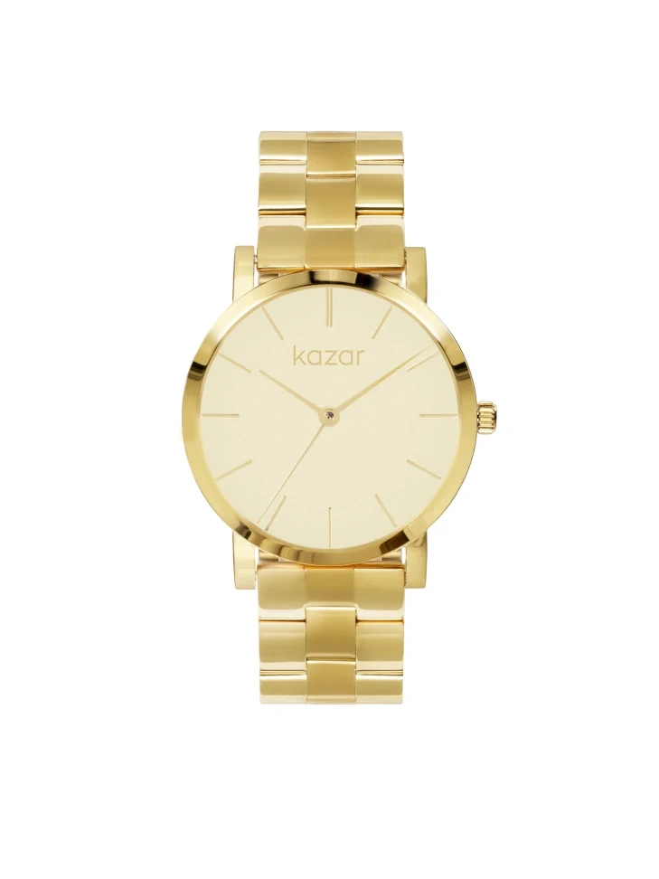 kazar Minimalist gold watch with bracelet