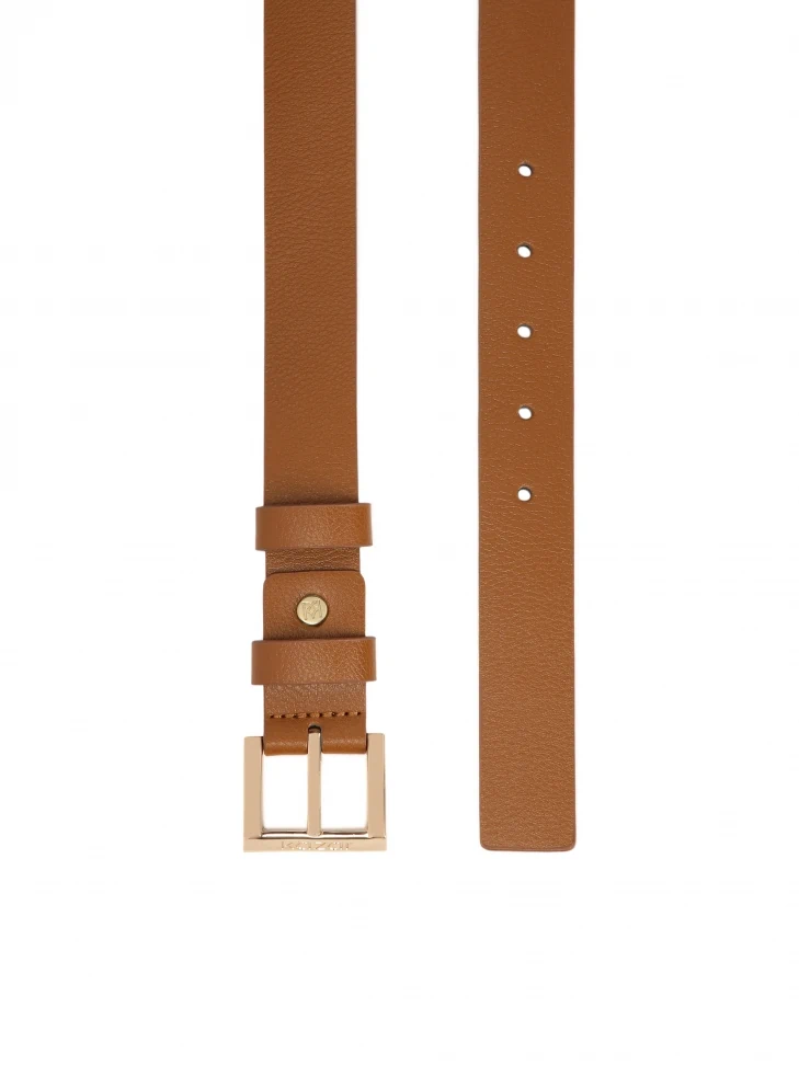 Kazar Minimalist Leather Belt With Square Buckle