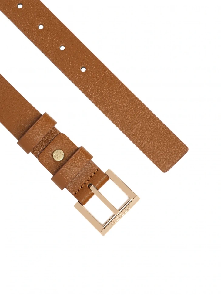 Kazar Minimalist Leather Belt With Square Buckle