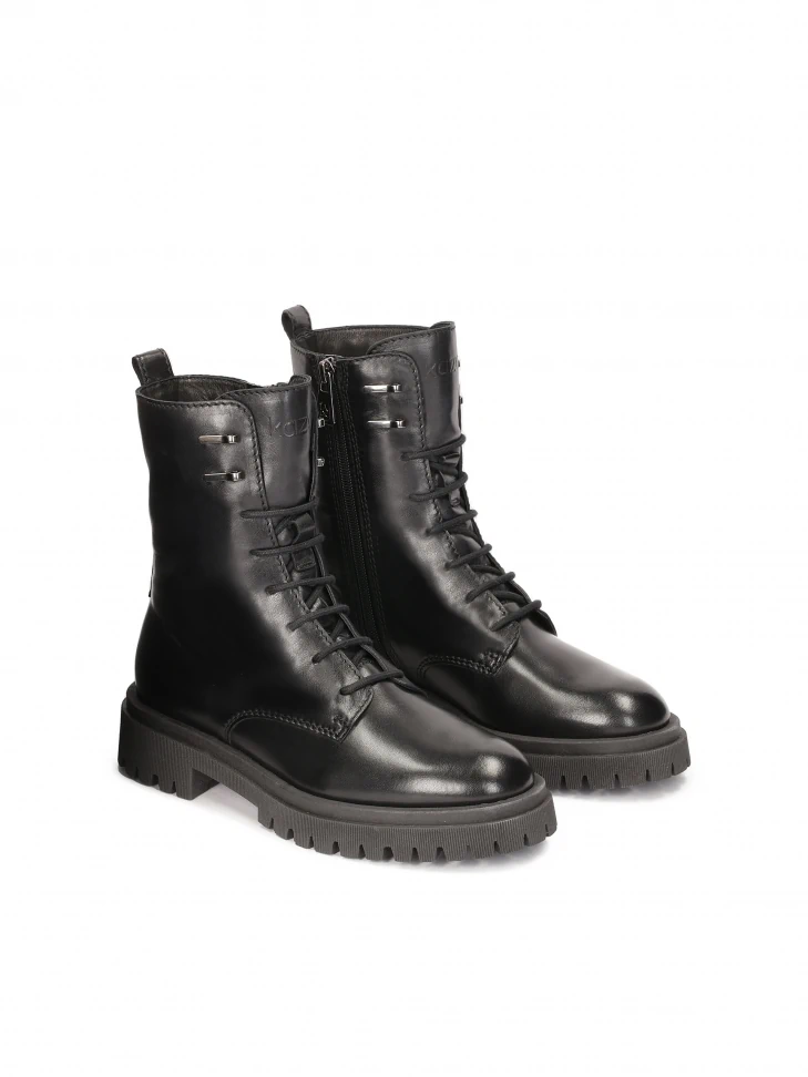 Kazar Minimalist Leather Boots In Military Style