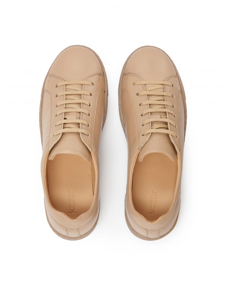 Kazar Minimalist Light Brown Sneakers