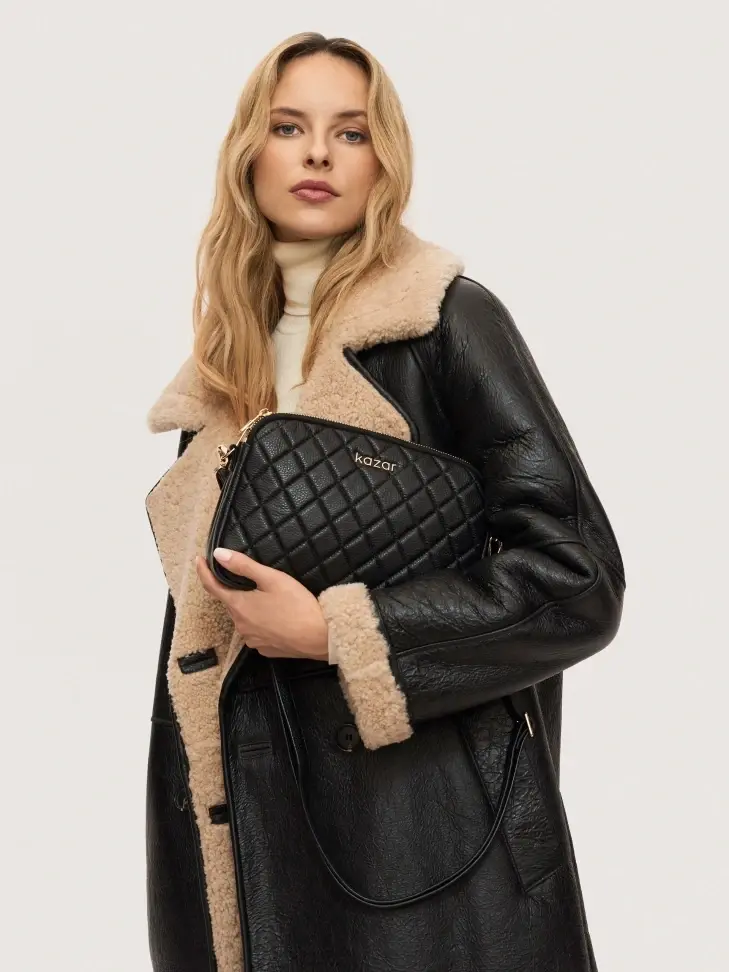 Kazar Minimalist Quilted Grain Leather Bag