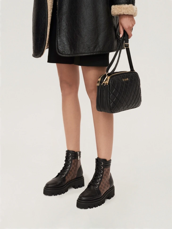 Kazar Minimalist Quilted Grain Leather Bag