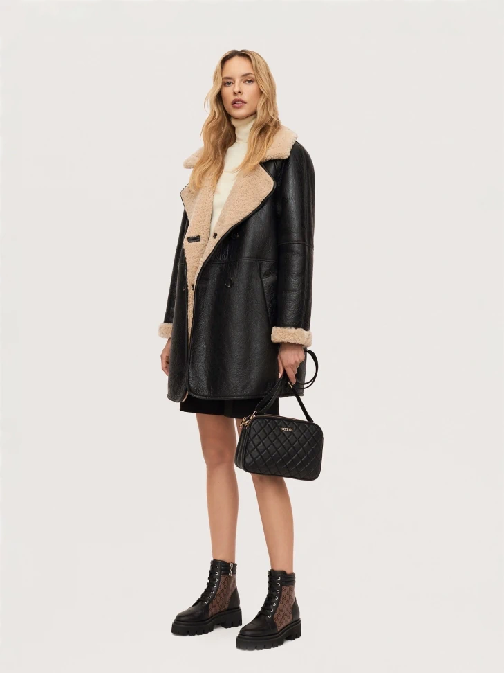 Kazar Minimalist Quilted Grain Leather Bag