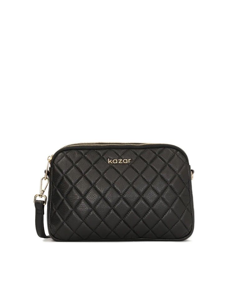 kazar Minimalist quilted grain leather bag