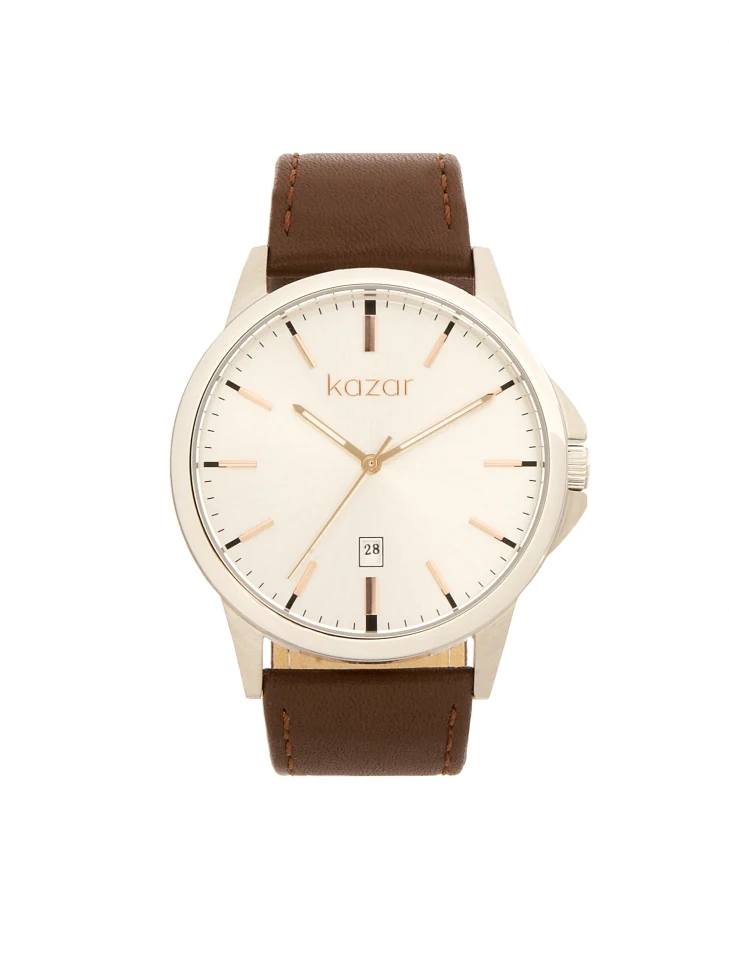 kazar Minimalist watch with brown strap