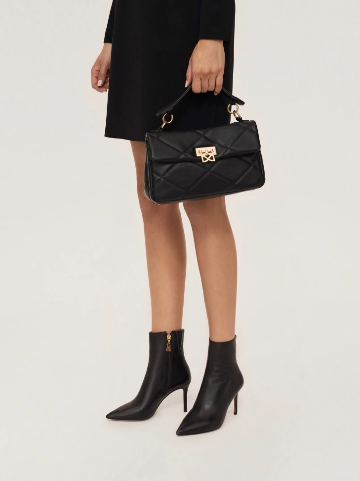 Kazar Minimalistic Black Booties With Pointy Toes