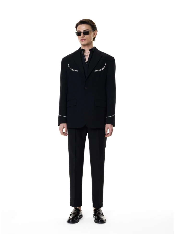 Kazar Monogrammed Black Slip-on Loafers