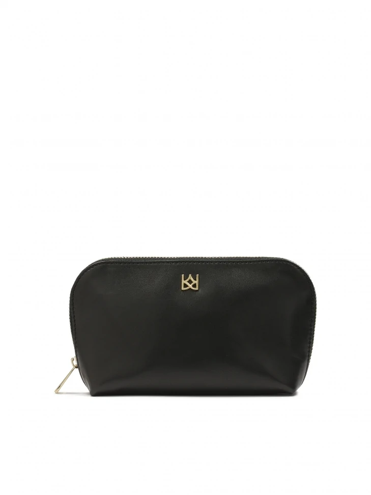 kazar KAZAR monogrammed leather cosmetic zipper bag