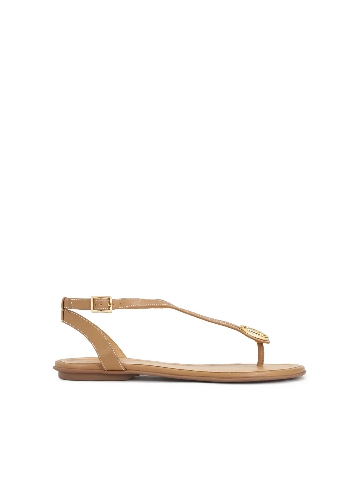 kazar Monogrammed leather flip flop sandals