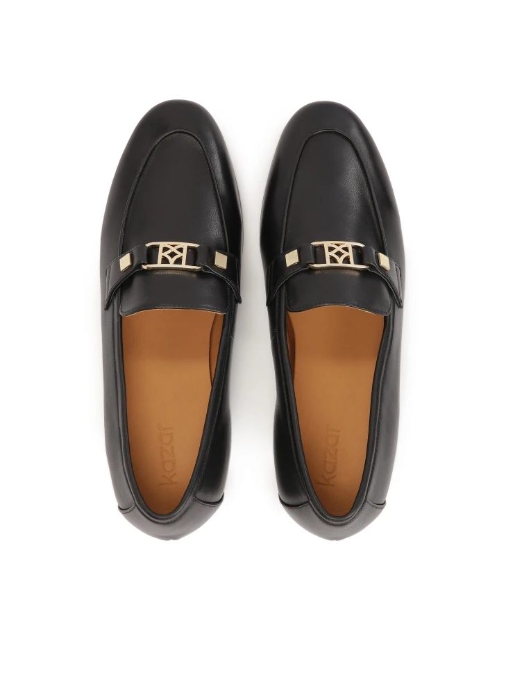 Kazar Monogrammed Slip-on Leather Loafers
