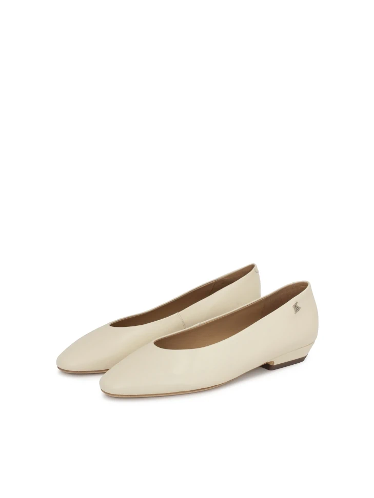 Kazar Monogrammed Slip-on Natural Leather Pumps