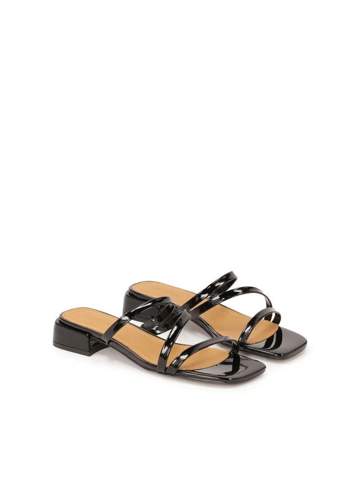Kazar Mules On A Flat Sole Made Of Patent Leather